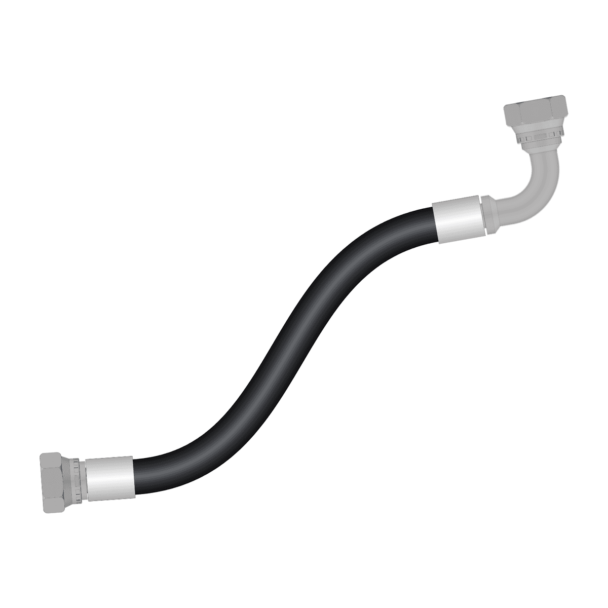 Przewód hydrauliczny 3/8" BSP 2SN DN10 (3/8") – DKR + kolanko DKR90