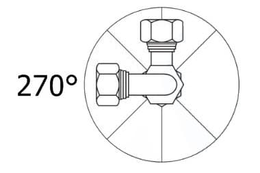 Kąt zakuć 270°  -  rysunek techniczny