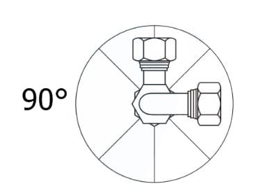 Kąt zakuć 90°  -  rysunek techniczny