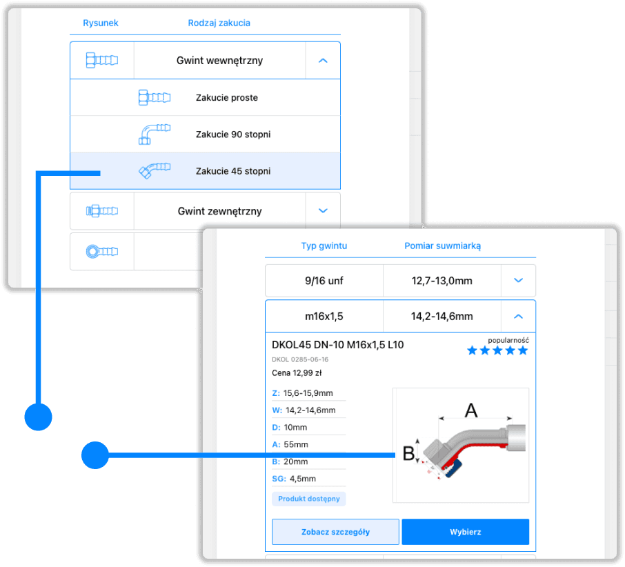 Konfigurator - wybór zakuć
