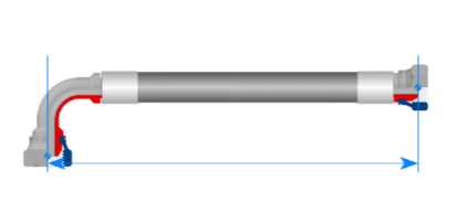 Pomiar przewodu  -  zakończenie kątowe 90°