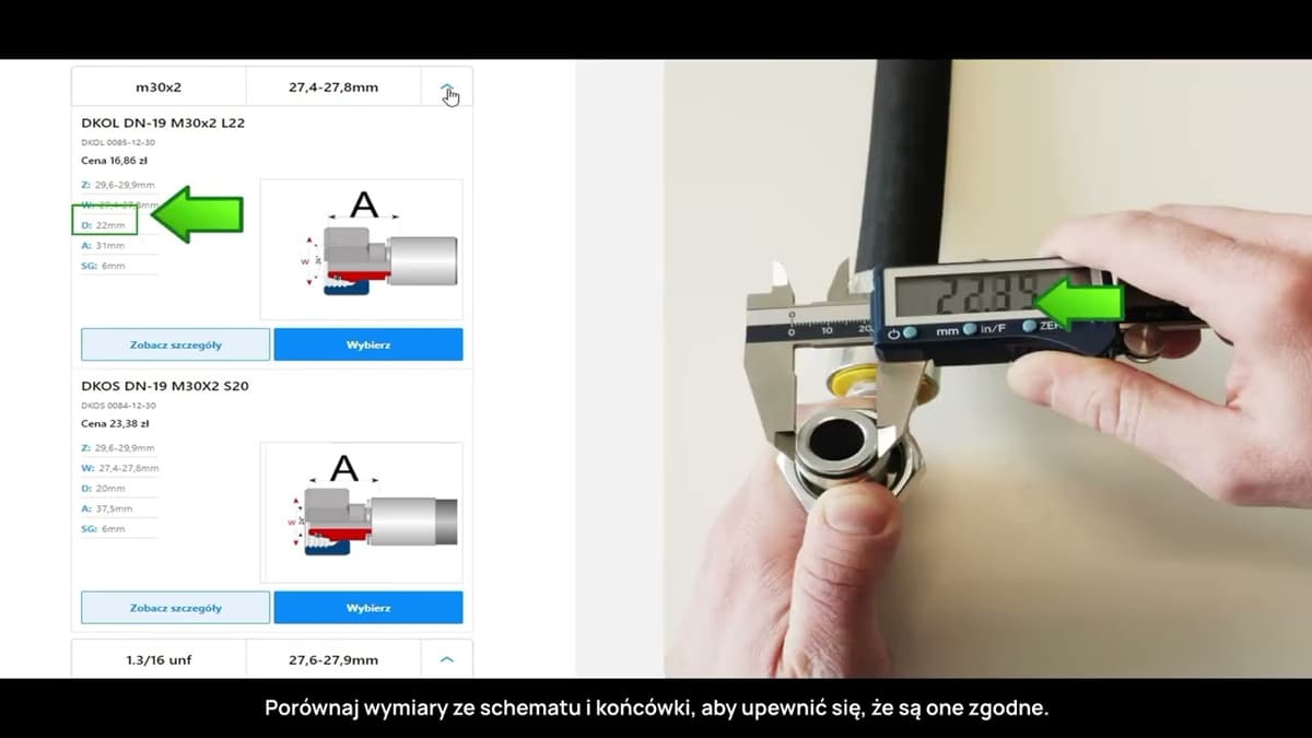 Konfigurator węży hydraulicznych Zakuwanie24.pl